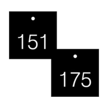 Accuform Engraved Numbered Tags, RP-Plastic, 0.075 in H x 3-1/4 in W, 25 PK TDG376BK